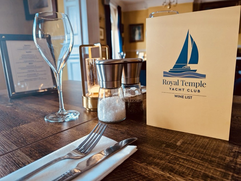 Wine list at Marina View Restaurant Ramsgate